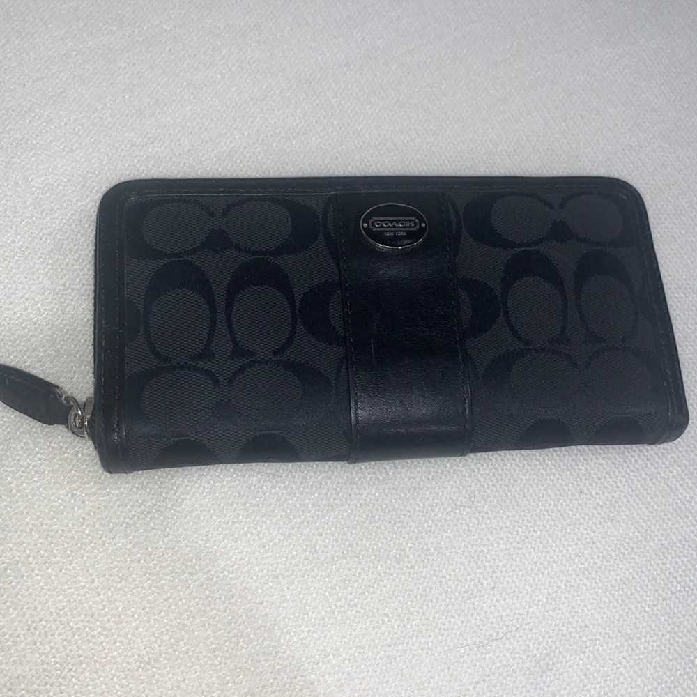 Coach Legacy Signature Slim Zip Wallet.